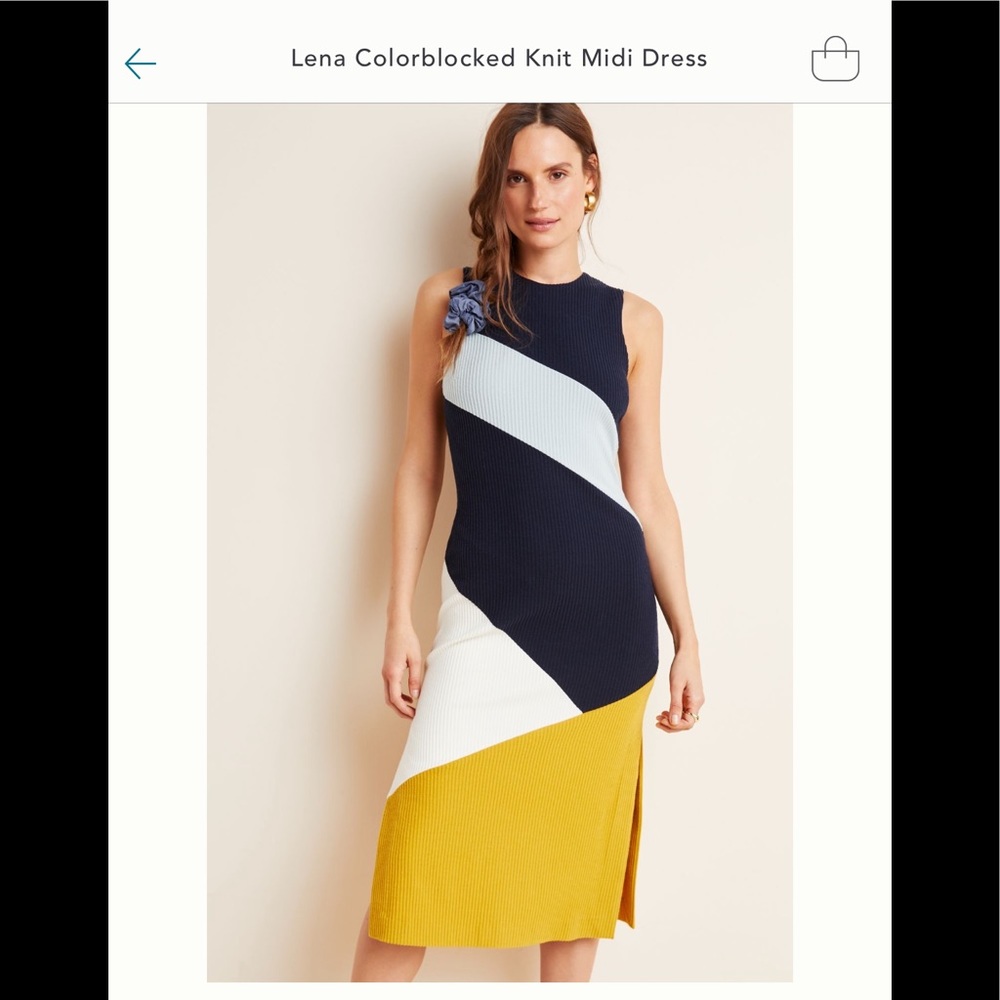 NWT Anthropologie x Hutch Lena Colorblock Knit Midi Dress